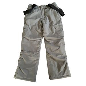 Ripzone Youth Snow Pants L Gray Suspenders Winter‎ Skiing